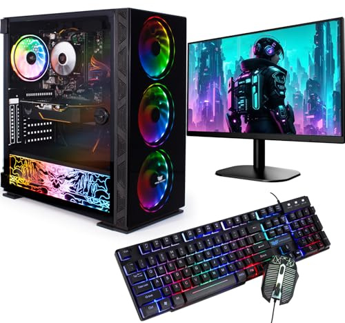 Veno Scorp Gaming PC Bundle 24 Monitor Intel Core i7 12700F 4.5GHZ NVIDIA RTX 5060 8GB 16GB 3200MHZ Ram 1TB NVME SSD 750W 80+ PSU WINDOWS 11 - WiFi - Neonzilla - Liquid Cooling