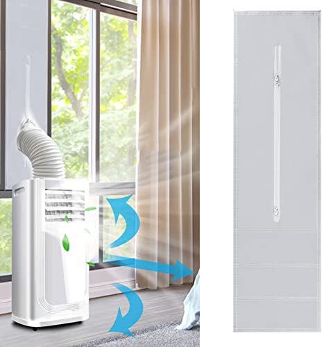 Tissting Window Seal for AC Unit, Window Seal for Portable Air Conditioners, Sealing AC with Zip and Adhesive Fastener, Easy To Install Air Exchange Guards