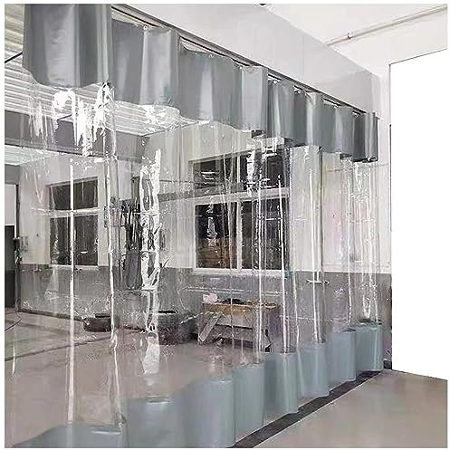 DZHTUF Transparente PVC-Plane Vorhang mit Ösen,Pergola wasserdichter Vinylvorhang für draußen,66 Größen,Dicke: 0.5mm,Trennvorhang Seitenteil,PVC Vorhang transparent Outdoor,L×H-5.6×2.5m(221 * 98in)