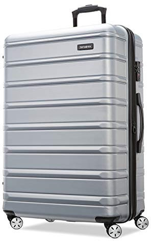 Samsonite Omni 2 Hardside 2 Piece Set - Includes Global Carry-On & Large Checked Suitcases - 360° Dual Spinner Wheels - Integrated TSA Lock & Expansion - Amazon Exclusive - Arctic Silver