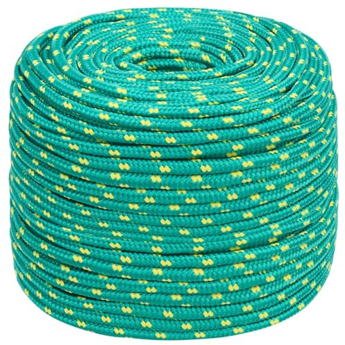 ZEYUAN Bootsseil Grün 6 mm 50 m Polypropylen, Ankerleine, Boot Fenderleine, Festmacherleine, Tauwerk, Kletterseil, Wurfleine, Schaukelseile, Schwimmleine
