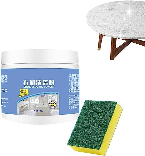 Detergente per macchie di olio di marmo da cucina, polvere multiuso per la pulizia di pietre, detergente e lucidante per marmo, piastrelle, granito, piani cottura (1 pezzo)