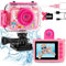 GKTZ Kinderkamera wasserdichte,Unterwasserkamera - Fotoapparat für Kinder mit 32GB SD, 1080P Digitalkamera Spielzeug für 3-12 Jahre (Rosa)