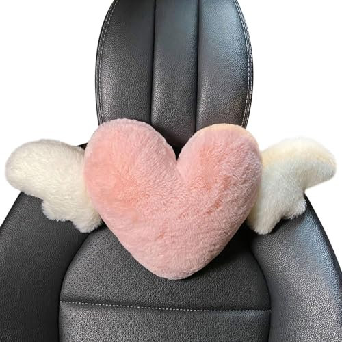 WJnflQN Cuscino per il collo 'auto per la guida, a forma di cuore, cuscino decorativo per sedile auto, morbido e confortevole, cuscino per sedile auto, decorazione per guida, camera da viaggio,