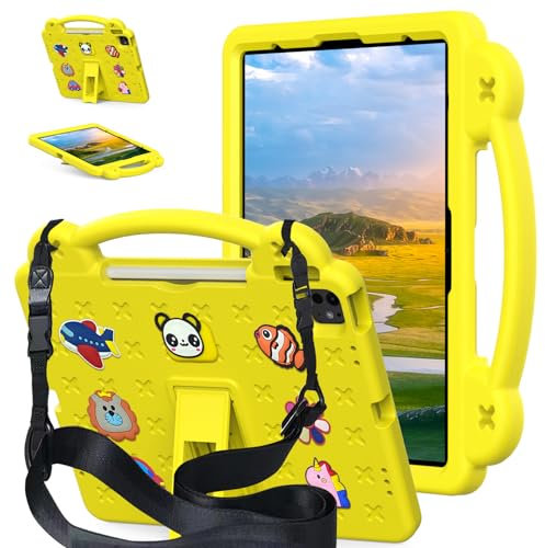 AKABEILA Custodia per tablet per Xiaomi Redmi Pad SE 8.7 4G 2024 Custodia carina per bambini antiurto protettiva con tracolla Maniglia Stand
