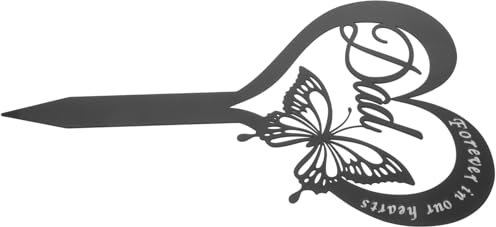 Happyyami Cimitero Cuore Commemorativo Metallo Picchetto Decorativo Forma Di Cuore Per Giardino e Tomba Per Onorare Tuoi Cari