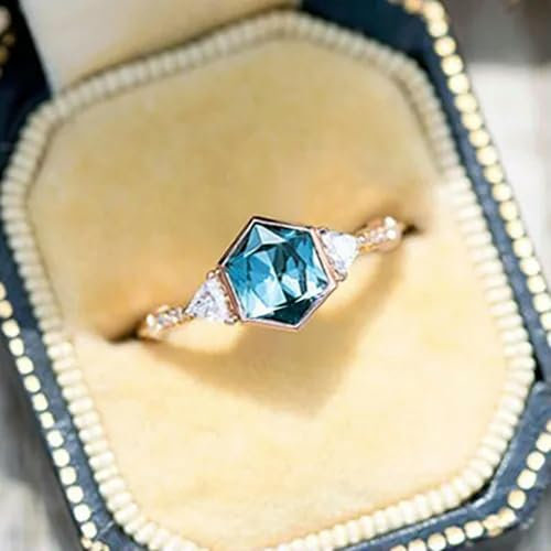 Damen-Ringe, elegant, Gelbgold 18 Karat, vergoldet, Zirkonia, Schmuck, Größe 6–10–10, Gold