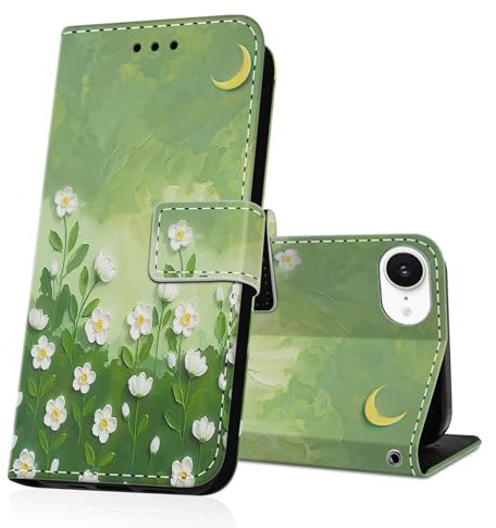 DiaryTown Cover per iPhone 17e / iPhone 16e Custodia in PU Pelle a Libro Motivo Flip Caso Magnetica Portafoglio Blocco RFID Carta Slot Antiurto Protettiva Cover per iPhone 16e 2025 - Vintage Floreale