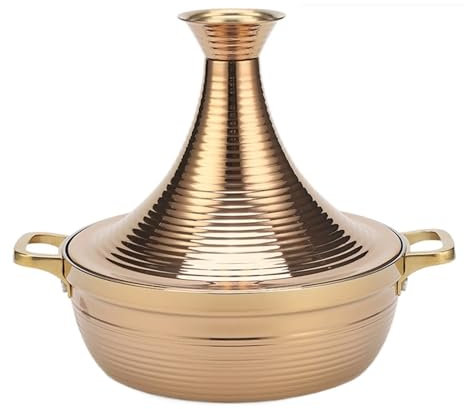 YAOHY The Tagine Pot Dutch Oven Pot With Lid Cast Iron Induction Cooker Of Enamel, Cookware Roasting For Simmer Cast Iron Pot(Gold,32cm)