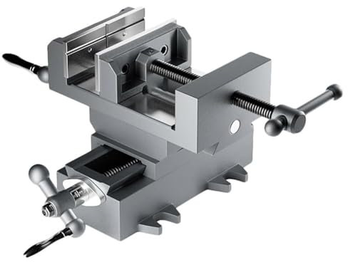 MegLob Tornillo De Banco Cruzado De Alta Resistencia De 3/4/5/6 Pulgadas Con Corredera Compuesta Para Fresadoras Y Taladros De Columna, Tornillo De Banco Industrial Profesional Para Tuberías,5 in