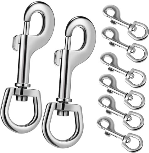 Holibanna 8 Piezas Broche De Perno Para Llavero Hebilla De Mascota Clips Giratorios Ganchos De Cadena De Perro Broches De Perno De Una Sola Cabeza Ganchos Giratorios Plata Acero Inoxidable