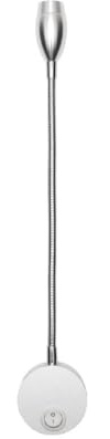 WOONEKY LED Leselampe fürs Bett mit Wandmontage Flexibler Schwanenhals 3w Silbernes Aluminium für Schlafzimmer und Bequemes Lesen