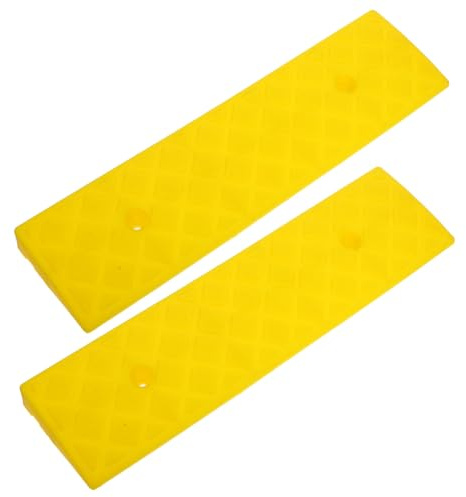 Schwellenwertrampe Kunststoff für Fahrrad und Rollstuhl 3cm | Gelb, 50x13cm, Rutschfest und Verschleißfest, für Zuhause und Arbeit, 2 Stück