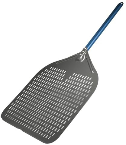 YUCHUANGYE Pelle Pizza Pelle à Pizza perforée en Aluminium anodisé Dur de 40 cm, Grande Taille, Accessoire for Four Pelle A Pizza(Blue 40cm Handle)