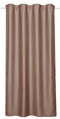 Sehlbach Tenda pronta per l'uso con fettuccia, Texture lucida oscurante, Marrone, 135 x 245 cm, A risparmio energetico in inverno, Termoresistente in estate, Fonoassorbente, Certificato Oeko-Tex