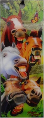 3D Lesezeichen Pferde Selfie Pferd 15,5 cm Design Bookmarks mit Kordel Deko GFTLZ K 82