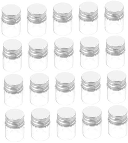 Cabilock 30 Pièces Lot de Mini Flacons Verre avec Bouchons Aluminium à Vis Bocaux Transparents Réutilisables pour Stockage Liquide Poudre et Bricolage Contenants Portables pour Bijoux et