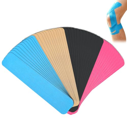 50PCS Kinesiotape,Cintas kinesiológicas elásticas,Cintas autoadhesiva,Transpirable cinta kinesiologica,Cinta de Precortada,Adecuado para diversos deportes, proporciona soporte a los músculos.