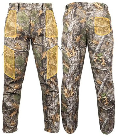 FYRTA Camo Jagdhose Herren, Winter Tarnung Jagd Wasserdicht Fleece Hosen, Atmungsaktiv, Langlebig, Arbeitshosen, Schnelltrocknend Hose mit 5 Tachen zum Outdoor Aktivitäten und Jagd