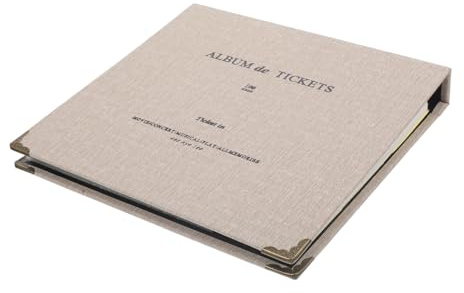 Tofficu Álbum Multiusos para Coleccionar Entradas Sueltas Organizador de Boletos de Cine Conciertos y Avión Libro Gris Resistente para Tarjetas y Documentos