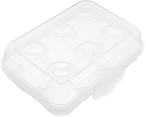Ciieeo Eierkarton mit Deckel Bpa Frei für Kühlschrank und Camping 6 Fächer Kunststoff Eierhalter Stoßfest Luftdicht Reise und Frischebox Transparent
