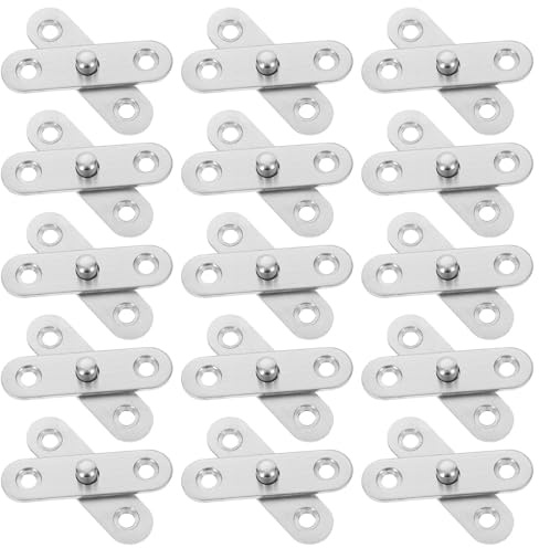 Alipis 20 Cerniere Nascoste per Porte e Mobili in Acciaio Inox Cerniera a Perno Rotante 360 Gradi Cerniere Girevoli Pivotanti per Armadi e Porte Segrete Set da 20 Pezzi per