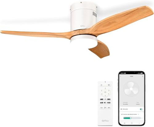 Daitsu Ventilador de Techo con Aspas de Madera | Ø107cm - Hasta 12 m²