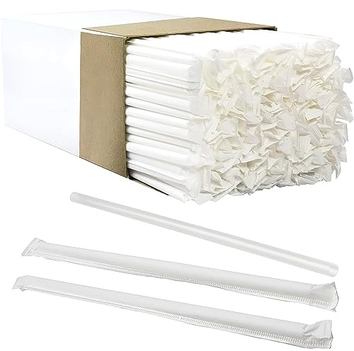 Avant Grub’s BPA-Free, Big, Premium Straws in 300 Pack. Individually Paper-Wrapped, Clear, Thick, & Jumbo Sized (Big at 10.25 in Tall, .3 in Wide). Restaurant-Grade. Perfect for tall cups or tumblers.