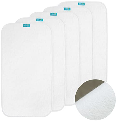 Changing Pad Liner 5 Count Waterproof Baby Diaper Changing Pad Cover 28 X 15 Larger Cotton Flannel Absorbent & Skin-Friendly Portable Changing Pad Liners (Solid Improved Thickness)