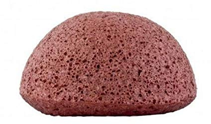 Konjac Kirei Paris - Esponja konjac limpiador facial exfoliante,para el cuidado facial de maquillaje, punto negro, 100% natural, para hombre y mujer, marca francesa (Arcilla roja francesa)
