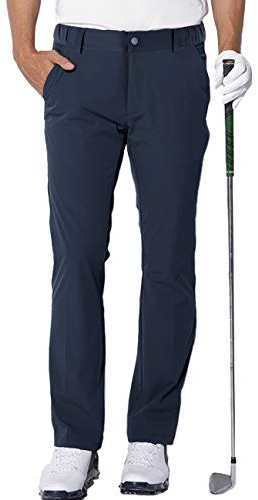 Pantalon Golf Homme Extensible Imperméable Pantalon Homme Slim Stretch Coupe Droite Sports Golf Pants Taille élastique avec 4 Poches Bleu Marine XXL
