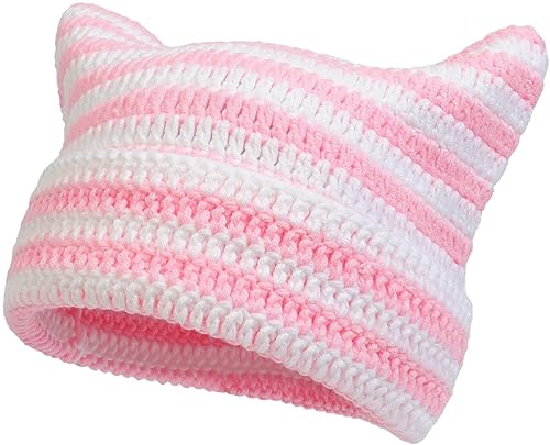 Yixda Warm Strickmütze Damen Mädchen Katzen Ohr Mütze Wintermütze Beanie Hut