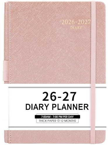 Academic Diary 2026 2027 - A5 Page a Day Diary 2026 2027 from July 2026 to June 2027, with Monthly Tabs, Inner Pocket, Banded, 14.5 X 21 cm