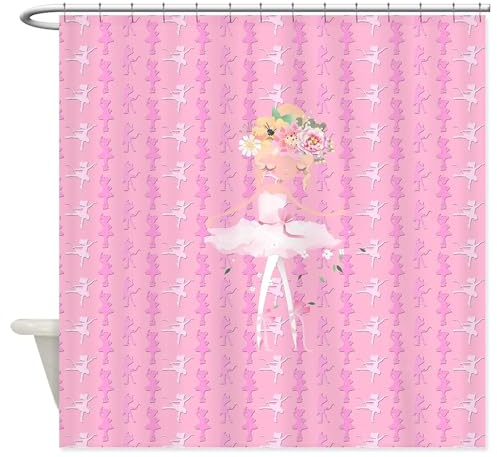 CafePress Ballerina in Pink Decorative Fabric Shower Curtain