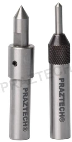 PRAZTECH® Set of 2 Spring Center Tap Guide Tool to Align Tap for Threading Lathe Mill Jig Bore | Precise | Hardened Alloy Steel Made | Tapping Application Made Easy