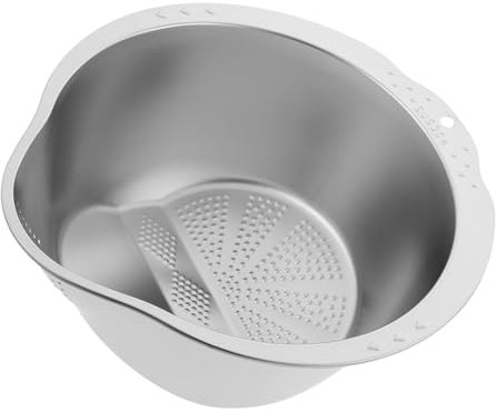 MAGICLULU Cesta Colador De Acero Inoxidable 304 Para Lavar Arroz y Verduras Escurridor De Malla Fina Antideslizante Colador Doméstico Para Cocina Adecuado Para Drenar Alimentos y Evitar Impurezas