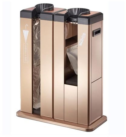 YJFEDCC Ombrellone Automatico in Acciaio Inossidabile, Hall Dell'hotel, Centro Commerciale, Edificio per Uffici, Insaccatrice Automatica per Ombrelli Bancari,d'oro