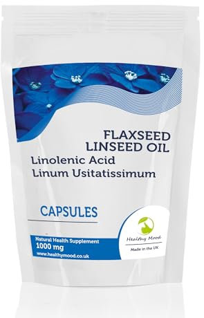 Flaxseed Oil 1000mg 120 Capsules - Rich in Omega-3, 6 & 9 Fatty Acids for Heart, Skin & Joint Health