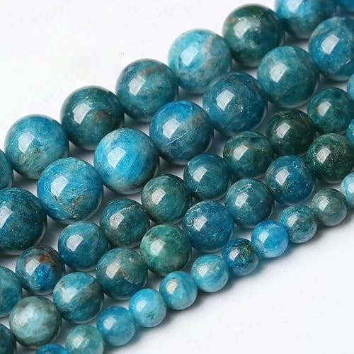 5A Qualität Naturstein Blaue Tigerauge Perlen Runde lose Perlen 6 8 10 12 mm für Schmuckherstellung DIY Charm-Armband 15-Apatit-6 mm 59 bis 63 Stück