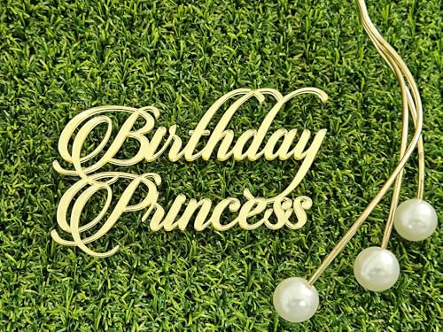 Birthday Princess Acrylic Cake Topper Decoration, Birthday Princess Cake Topper Decorations !!! (Rose-Gold Mirror Acryl)