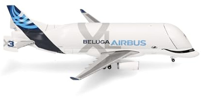 Herpa modellflygplan Airbus Industries BelugaXL – XL#3 – F-GXLI, miniatyr i skala 1:500, samlarobjekt, flygplansmodell utan stativ, metall