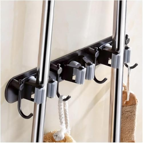 Soporte para trapeador y Escoba, Soporte para trapeador y Escoba, Estante de Almacenamiento ordenado de Acero Inoxidable montado en la Pared, Estante de almacen