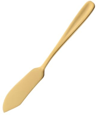 VANZACK Couteau à Beurre En Acier Inoxydable Doré, Coupe-fromage Multi-usages, Tranchant, Pointe Fourchette, Ustensile Cuisine Pour Fromage Et Confiture, Présent
