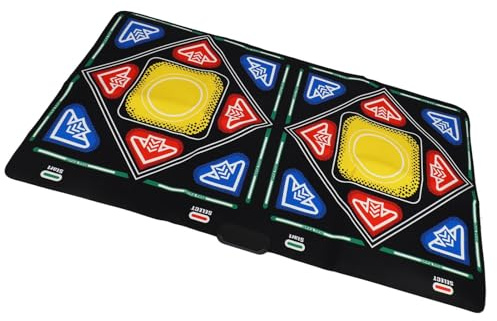 Rengue Dubbel Dansmatta, Pad med Trådlösa Spelkontroller, Halkfri och Högkänslig Golvmatta för Fitness och Hemmabruk Dubbel Dansmatta, Elektroniskt Dansspel för Barnleksaker