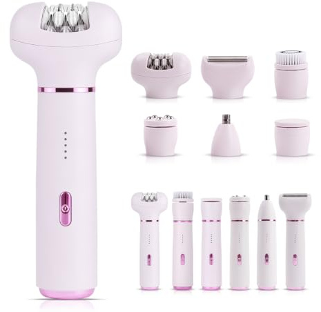 Focenat Afeitadora Eléctrica Mujer 6 en 1, Afeitadora Íntima Mujer, Recortadora Bikini y Corporal Mujer, USB-C, IPX6 Impermeable, Uso en Seco y Húmedo para Piernas, Axilas y Bikini