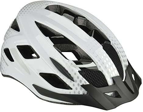 FISCHER Erwachsene Fahrradhelm, Radhelm, Cityhelm Urban Lano, S/M, 52-59cm, weiß blau, mit beleuchtetem Innenring-System, ÖKOTEST-Testsieger