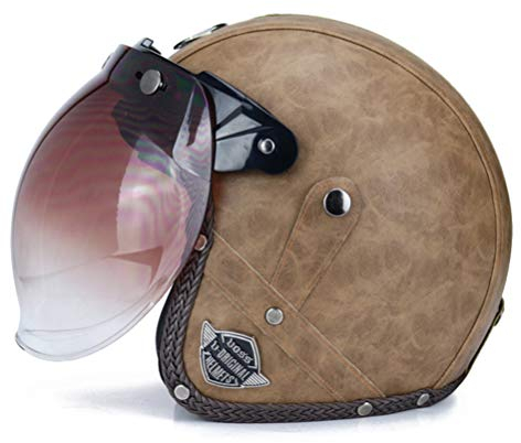 Retro Motorcycle Helmet Capacetes Pu Leather Open Face 3/4 Chopper Bicycle Helmet Dot Jet Helmet Helmet Hat