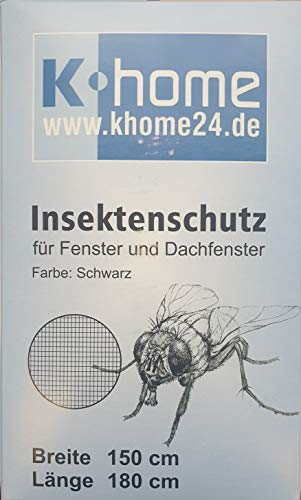 Insektenschutz Fliegengitter für Dachfenster und Fenster mit Reißverschluss, 150 x 180 cm