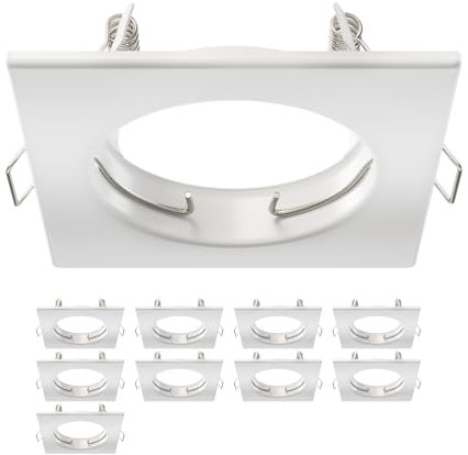 ledscom.de 10 pièces cadre d'encastrement au plafond RIR, carré, blanc mat