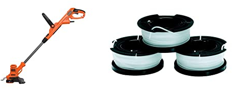 BLACK+DECKER BESTA525-QS Tagliabordi a Filo AFS, Nero, 450 W - 25 cm & A6485-XJ Set 3 Rocchetti Filo Nylon Reflex, 3 x 10m, 1.5mm
